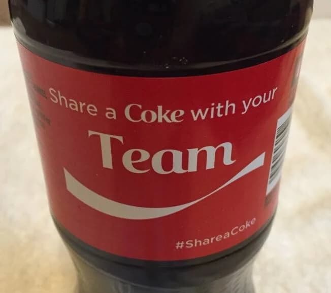 Share A Coke With Your Team 20 Fl Oz Collectible Bottle Rare Coca-cola