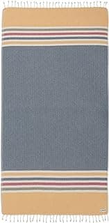 Beach Towel - Sand Free - 100% Organic Turkish Cotton Yarn - Quick Dry Towel for Beach, Picnic, Blanket or Bath - As Seen on Shark Tank - Chains Blue