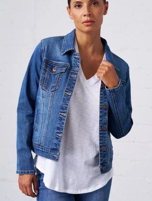 Franne Golde Women's Classic Stretch Denim Jacket