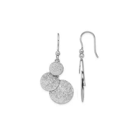 Sterling Silver Textured Circles Dangle Earrings