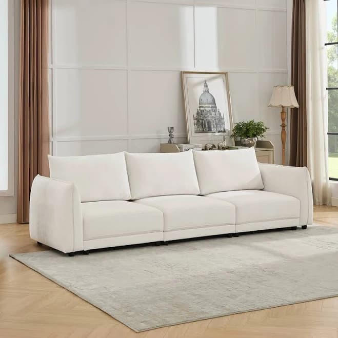 Daya Lane Leen Modern White Sectional Sofa