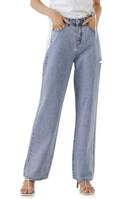Grey Lab Cut Out Denim Jeans