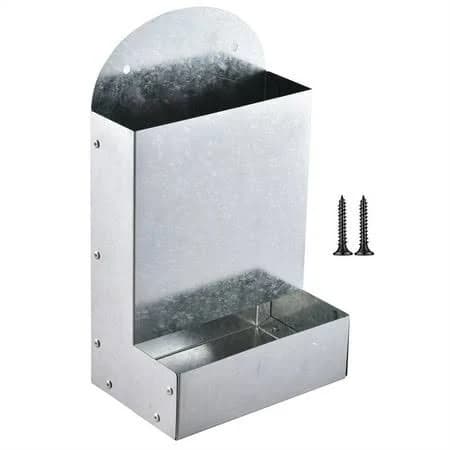 Wall Mounted Galvanized Steel , Rust-Resistant Poultry Feed Dispenser for Coop, Outdoor or Indoor Use, Easy Installation with Screws Included, Large