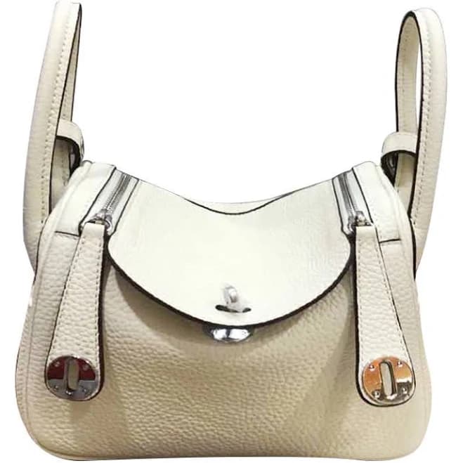 Top Grain Leather Lindy Bag with Silver Hardware