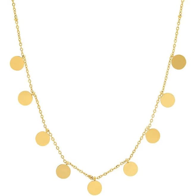 18K Gold Plated Stainless Steel Disc Charm Necklace