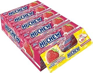 Strawberry Sticks, 15-Pack, Unique Fun Soft & Chewy Taffy Easter Candy, 1.76oz Each - Made with Immensely Juicy Fruity Flavors