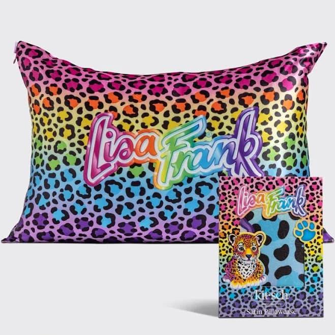 Lisa Frank x Kitsch Rainbow Leopard Satin Pillowcase