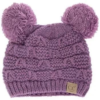 Youth Knit Beanie with Pom Pom