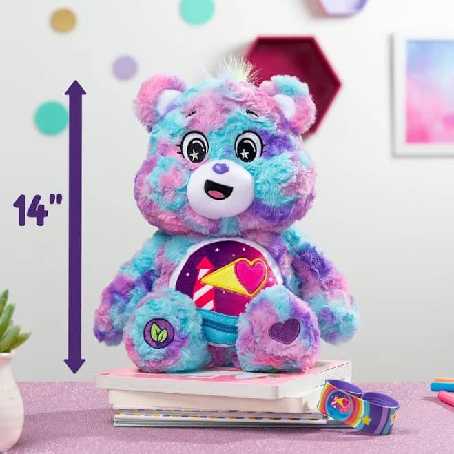 Care Bears 14" Medium Plush Color Splash Collection Loveshine Bear