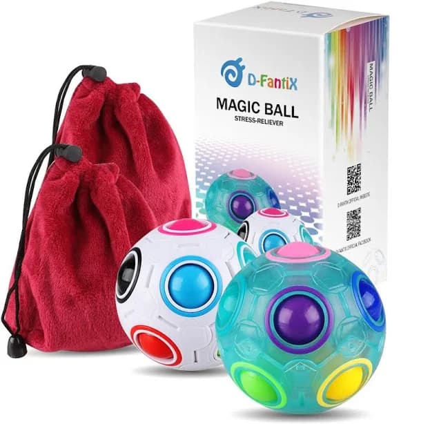 D-FantiX Rainbow Puzzle Ball Brain Teasers Fidget Toys