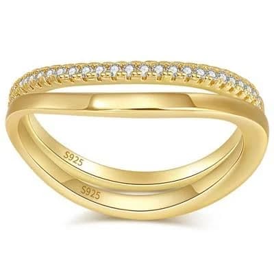 Sterling Silver CZ Eternity Band Stackable Wedding Band Set