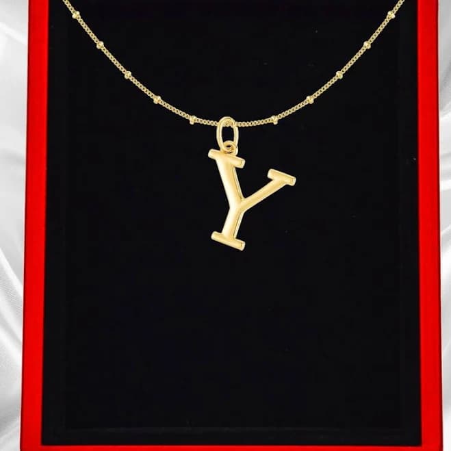 Gold Vermeil Initial Letter Necklace Gift for Her by Jewellery With Love