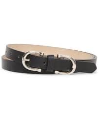 Steve Madden Women's Black & Cognac Faux Leather 2 Piece Belt Set - Macy's