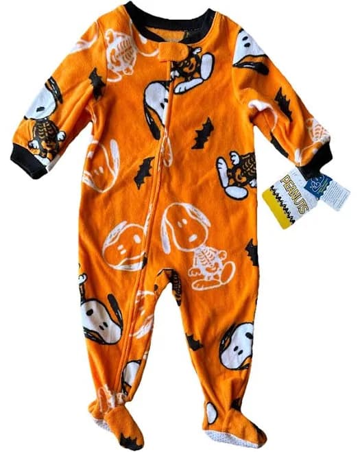 Peanuts Halloween Snoopy Toddler One Piece Sleeper Size 18 Mths Flame