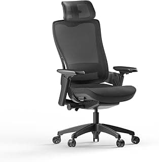 Embrace - Ergonomic Studio Chair with Waterfall Edge, Mesh Back, 4D Armrests, Discreet Logo, Adjustable Height, Tilt and Lock Mechanism, Rolling Base, Easy Assembly