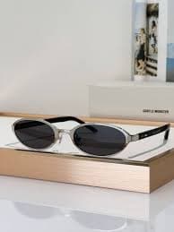 Gentle Monster Oval Sunglasses Silver Frame Black Lenses UV400 Luxury Korea | eBay