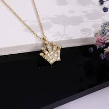14K Gold Crown Necklace CZ Diamond Pendant Dainty Crown Necklace for Women Minimalist Handmade Necklace Birthday Gift Personalized Gift - Etsy