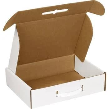 Partners Brand 12 1/8 x 9 1/4 x 3 White Corrugated Carrying Cases