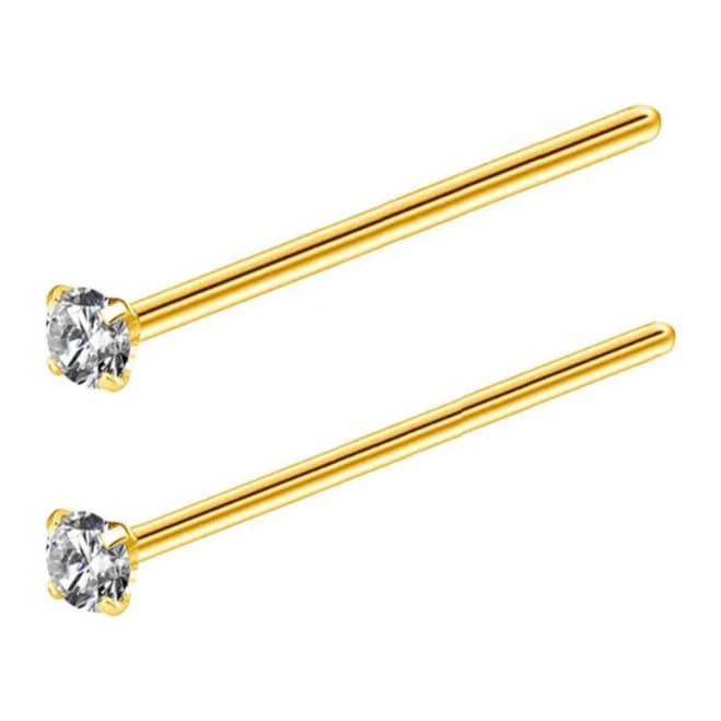 Wholesale Body Jewelry I Prong set CZ Gem Bendable Nose Pin