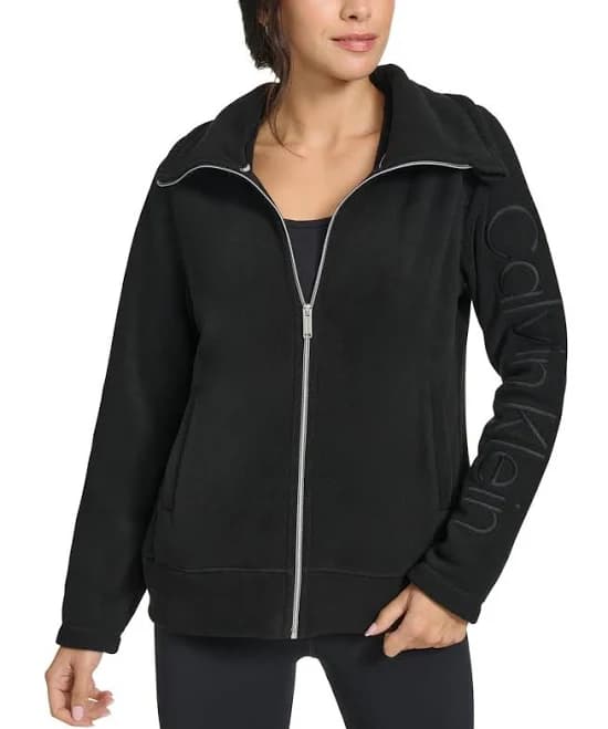 Calvin Klein Women's Active Tech Fleece Mock-Neck Jacket
