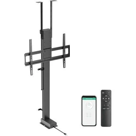Motorized TV Lift & Ceiling Drop Down Mount for 43-88 Inch TVs - 47in Travel Distance RF Remote WiFi Voice Control Floor/Ceiling Installation Max Vesa