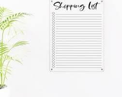 Acrylic Dry Erase Shopping List: Kitchen Wall Note Board - Etsy