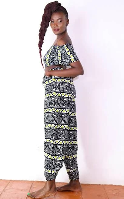 Feruzi Women's African Print Crop Top and Pant Sets