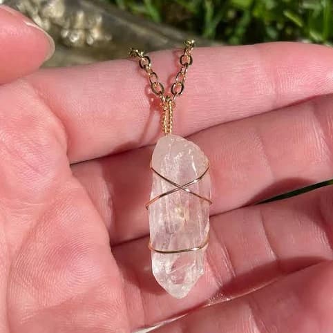 Quartz Crystal Point Wire Wrapped Pendant