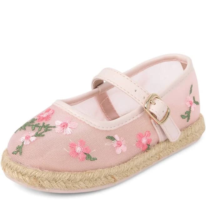 The Children's Place Toddler Girls Embroidered Floral Espadrille Flats