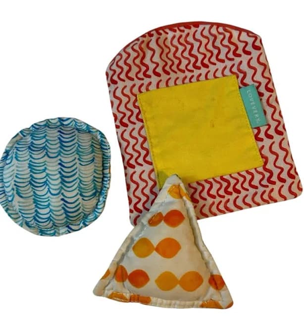 Lovevery Toys | Lovevery Explorer Play Kit Shapes Bean Bags Triangle & Circle Orange Blue | Color: Blue/Orange | Size: Osg | Momnthiagofinds's Closet