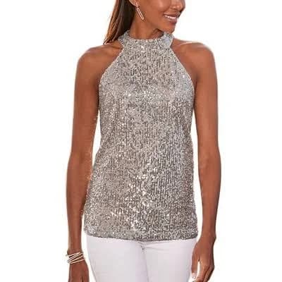 Sequin Halter Top