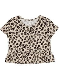 Wonder Nation Girls Short Sleeve Bow Front Top Sizes 4-18 Plus Cotton Polyester - Walmart.com