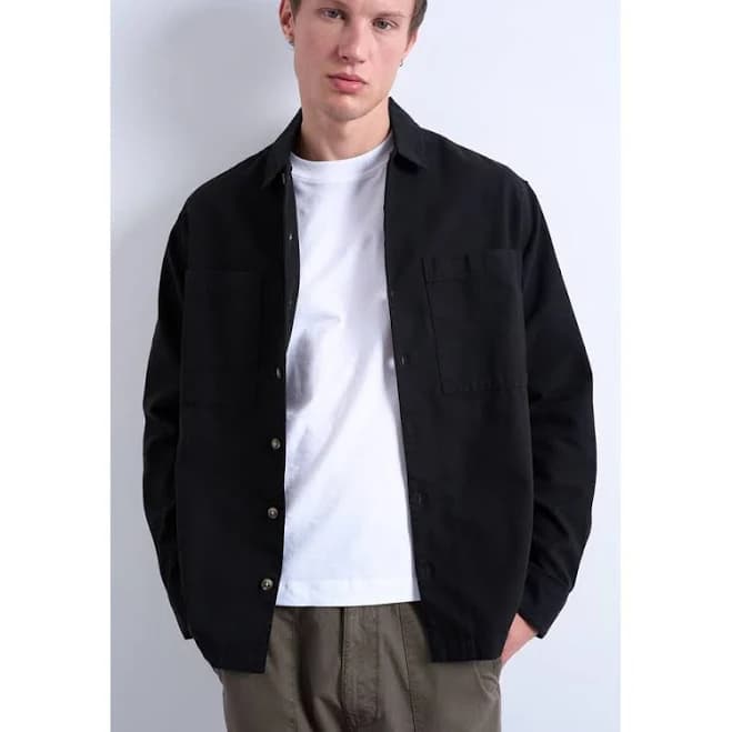 Topman Regular Fit Cotton Camp Collar Overshirt