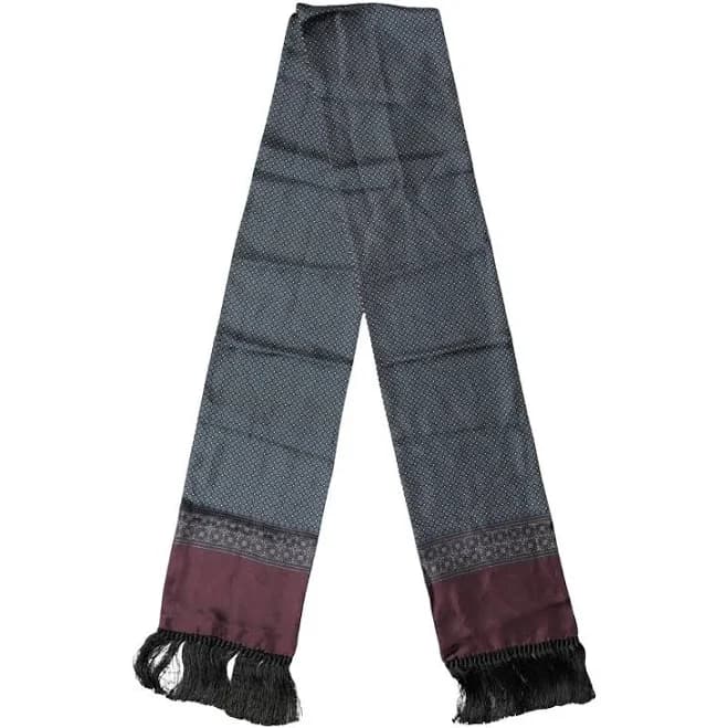 Dolce & Gabbana Silk Geometric Pattern Stole Scarf Bordeaux Teal