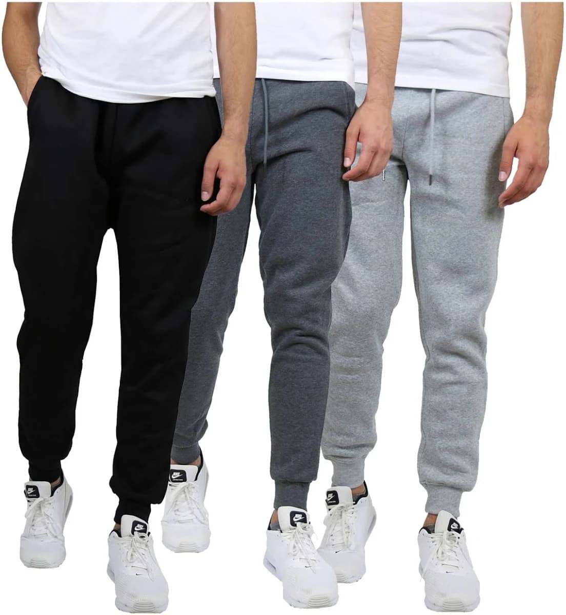 Blue Ice Men's Modern Fit Heavyweight Fleece Jogger Sweatpants (3 Pack)