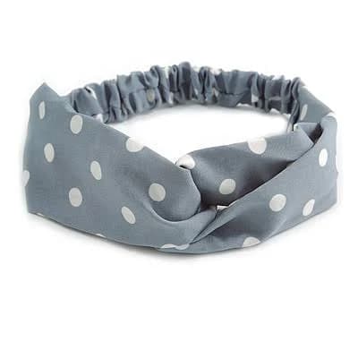 Polka-Dotted Twisted Fabric Headband