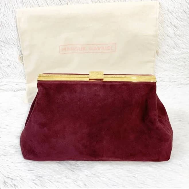 Mansur Gavriel Suede Volume Clutch