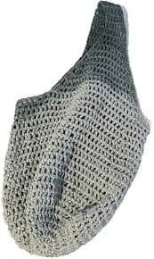 Hand Knit Knitted Teal Ombre Shoulder Bag / Purse / Shopping Bag One Piece