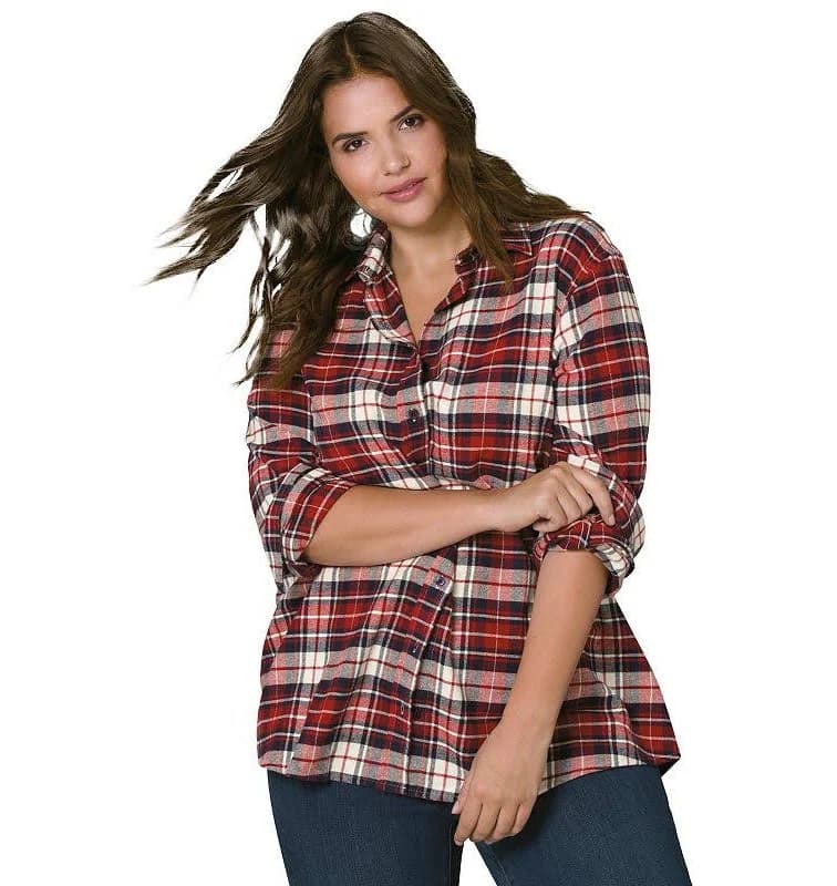 ellos Women's Plaid Flannel Shirt