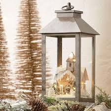 Amazon.com: RAZ Imports Lighted Lantern w/Country Church in Winter — 5.5" x 5.5" x 12.2" : Home & Kitchen