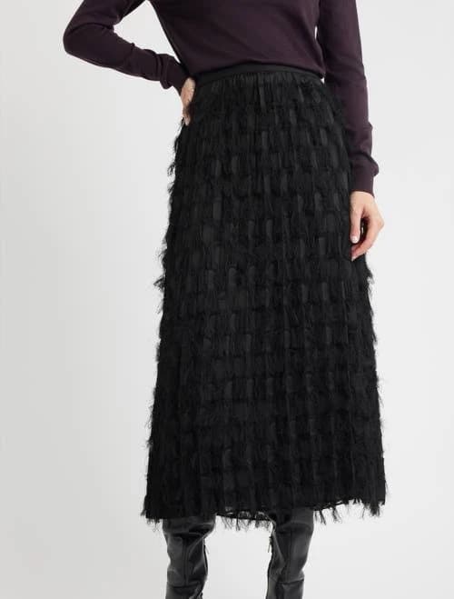 Boss Women's Vodia Fringe Midi Skirt