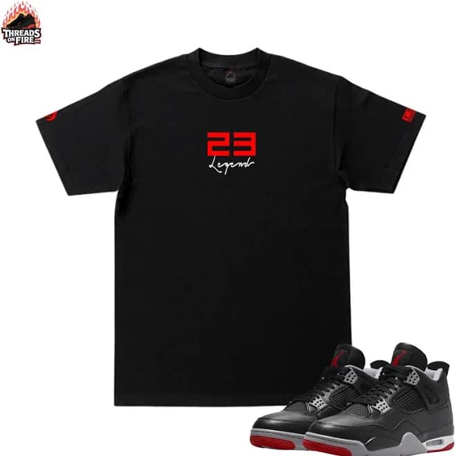 Men's Black T-shirt Classic Black Red 23 Legend Tee To Match Air
