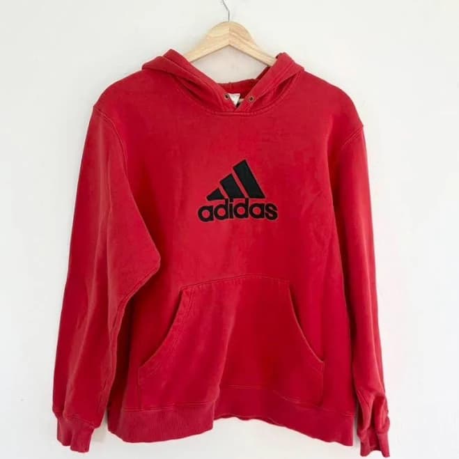 Red Black Hoodie by Adidas size medium