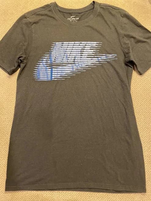 Men's Nike Gray Blue Swoosh T Shirt Small S