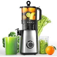Slow Masticating Juicer 300W, Premium Stainless Steel, 5.4" Wide Mouth for Whole Veggies, Quiet Cold Press, High Nutrient, 1.2L Pulp Cup : Target