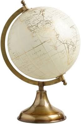 World Market White Globe with Gold Stand