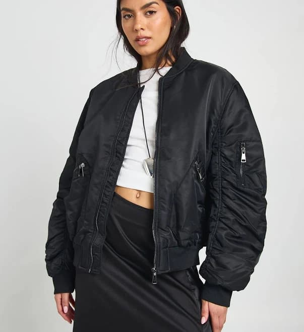 Boohoo Women's Oversized Bomber Jacket