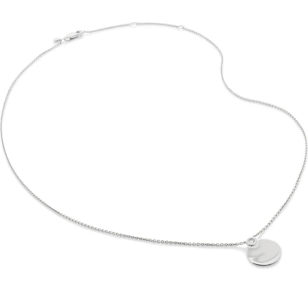 Monica Vinader Women's Sterling Silver Lab Grown Diamond Engravable Pendant Necklace