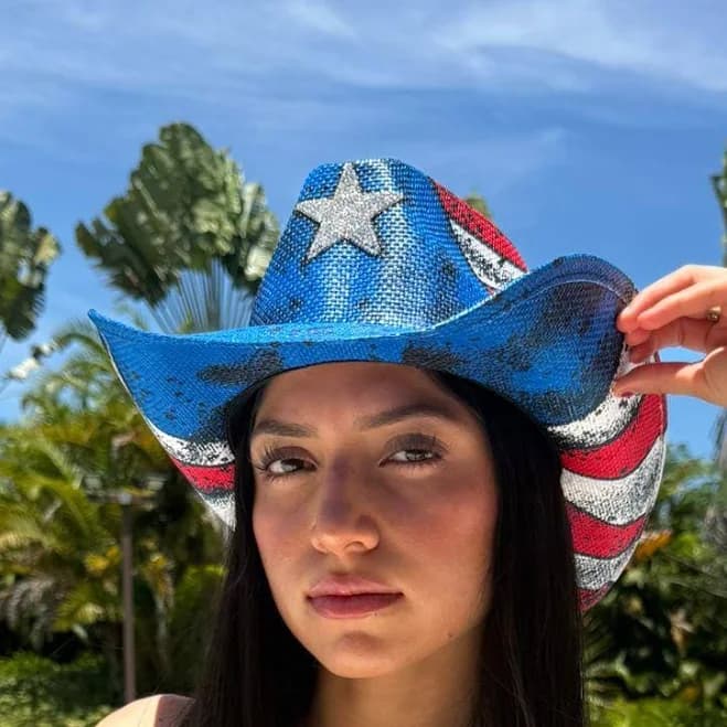 Unisex Rhinestone Star Cowboy Hat