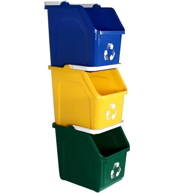 Busch Systems Mobius Loop 3 Piece 6 Gallon Recycling Bin Set